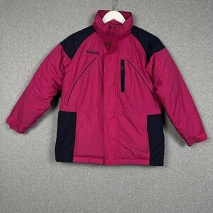 Columbia Jacket‎ Girls L 10/12 Pink Navy Insulated Puffer Winter Outdoors